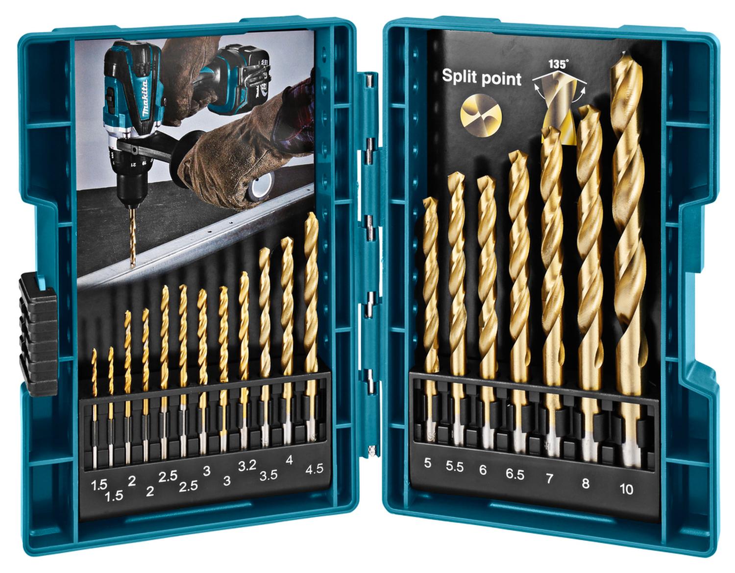 JUEGO BROCAS PARA METAL HSS-TIN (1,5-10MM) 19 PZAS - MAKITA - 3