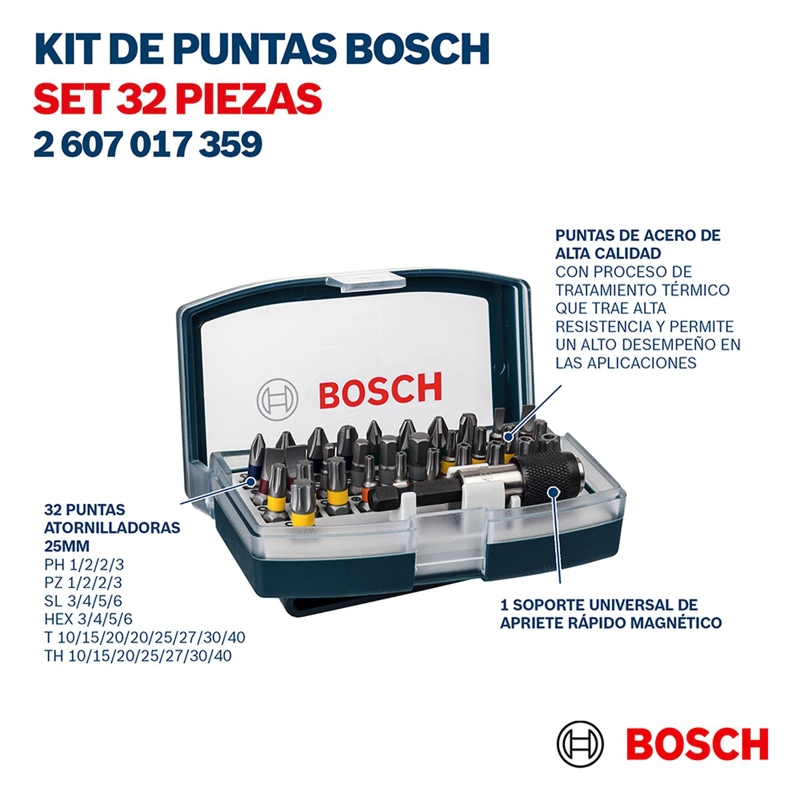 SET PUNTAS BOSCH 2607.017.359-000 EXTRA HARD 32 PZAS - 6