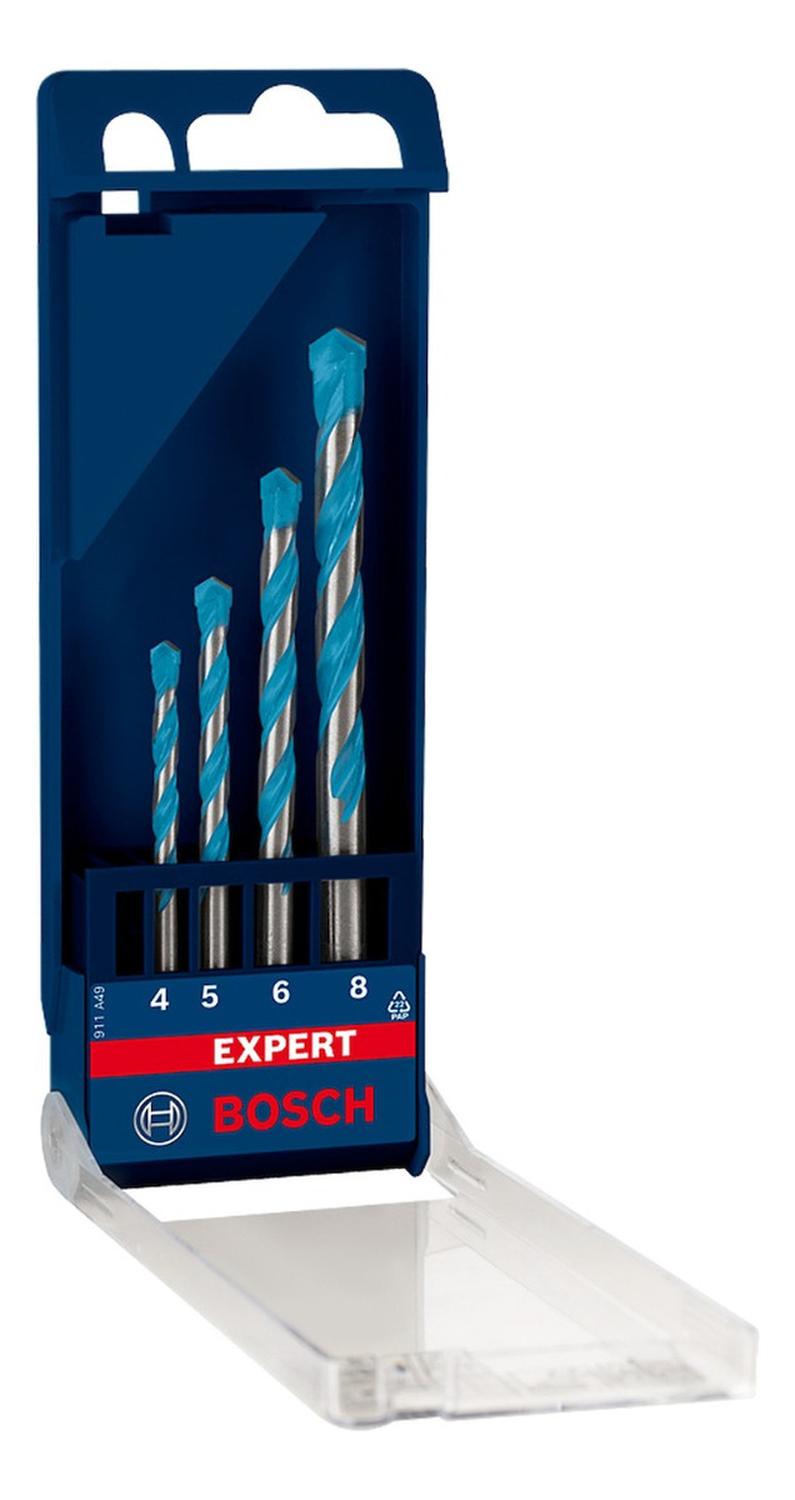 SET 4 BROCAS BOSCH CYL-9 EXPERT MULTICONSTRUCTION Ø4 5 6 8 MM - 4