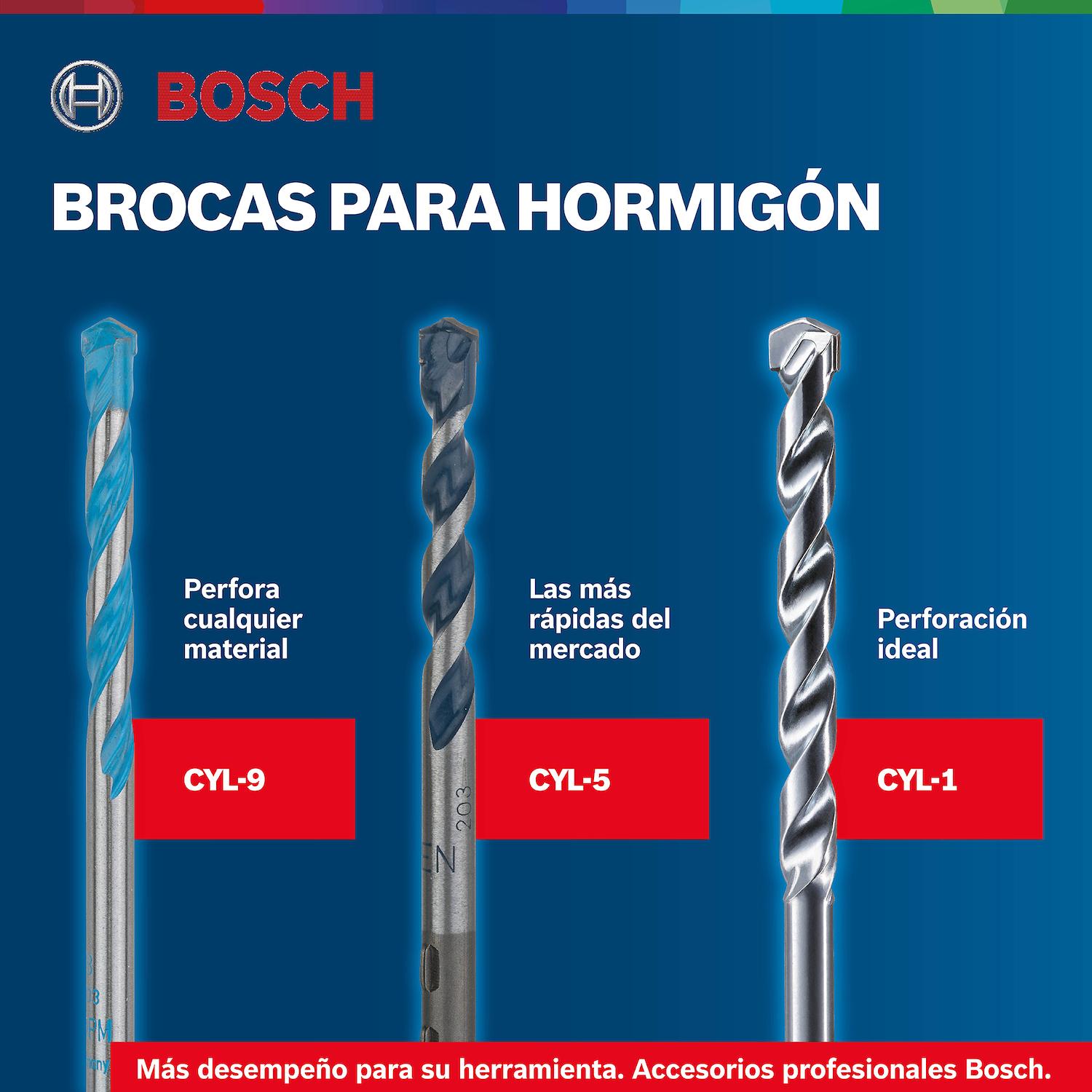 SET BROCAS PARA CONCRETO CYL-1 (4, 5, 6, 8, 10MM) 5 PZAS. - BOSCH - 4
