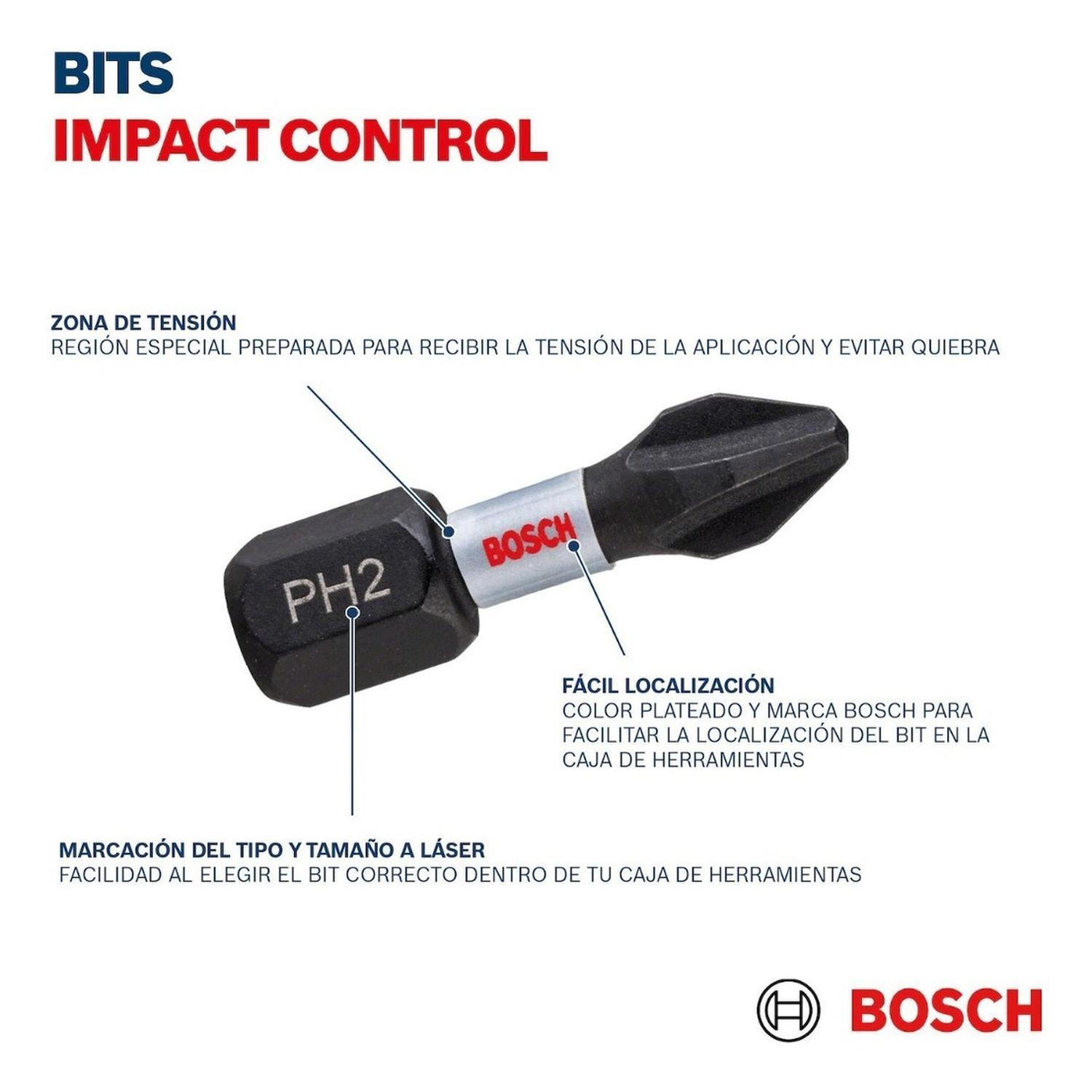 8 PUNTAS PH2 X 25MM IMPACT CONTROL BOSCH 2608.522.324-000 - 4