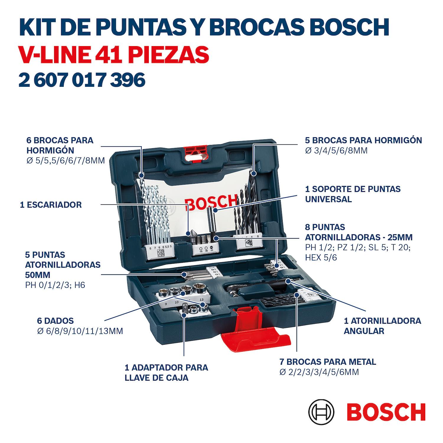 SET PUNTAS Y BROCAS V-LINE 41 PZAS - BOSCH - 3