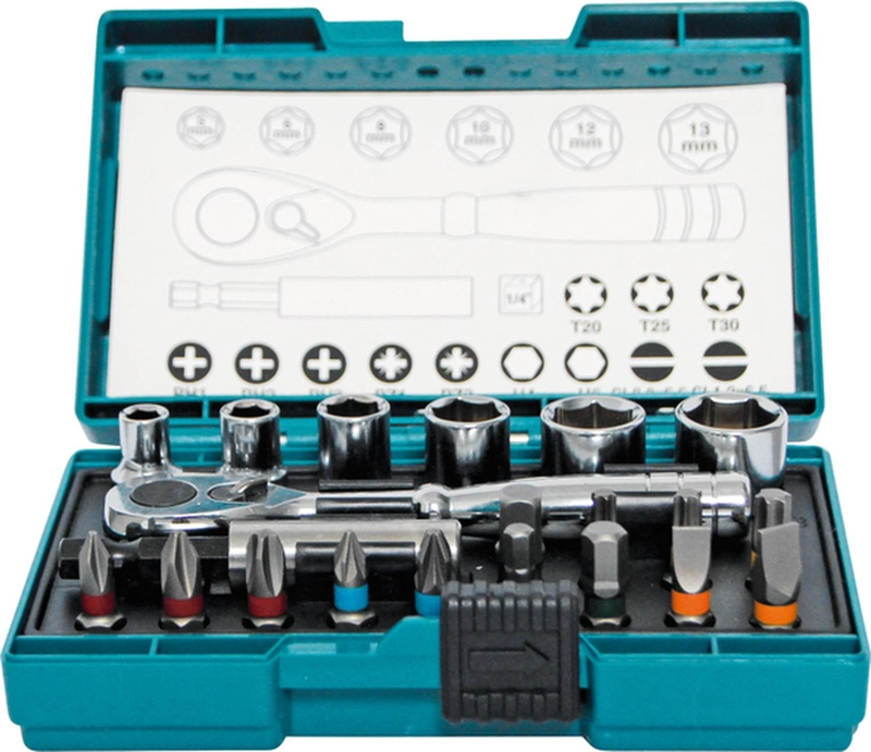 SET PUNTAS Y DADOS MAKITA B-54081 CUADRANTE 1/4'' 21 PZAS - 3