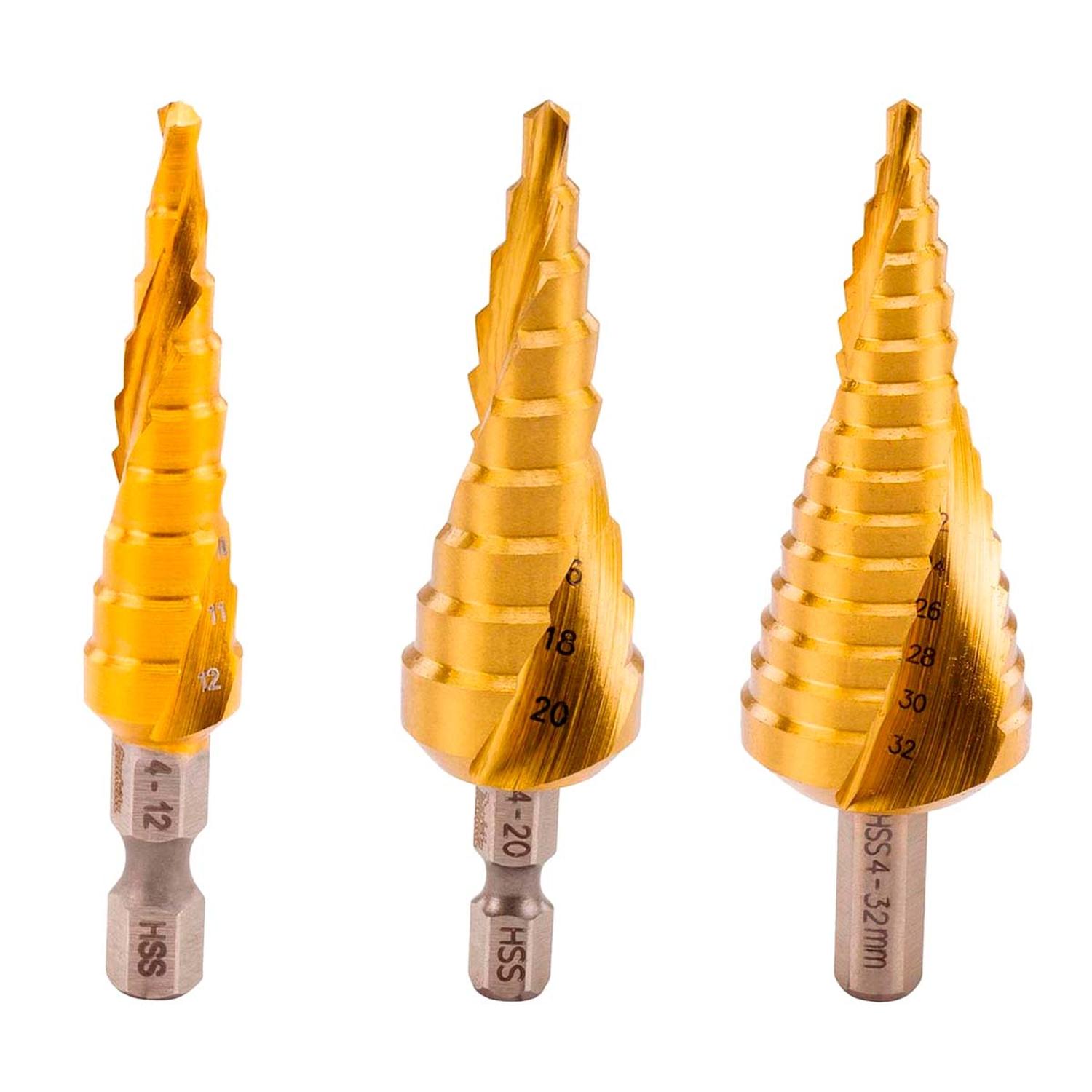 SET BROCAS ESCALONADAS ESPIRAL TITANIUM 3 PZAS. - MAKITA - 4