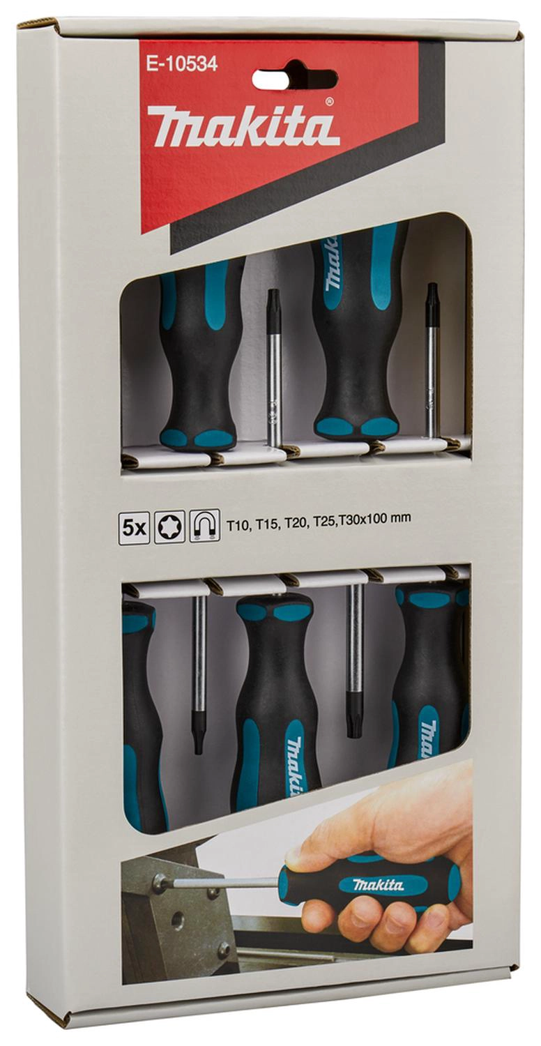 SET HERRAMIENTAS MAKITA DESTORNILLADORES E-10534 5 PIEZAS TORX T10 T15 T20 T25 T30 - 4