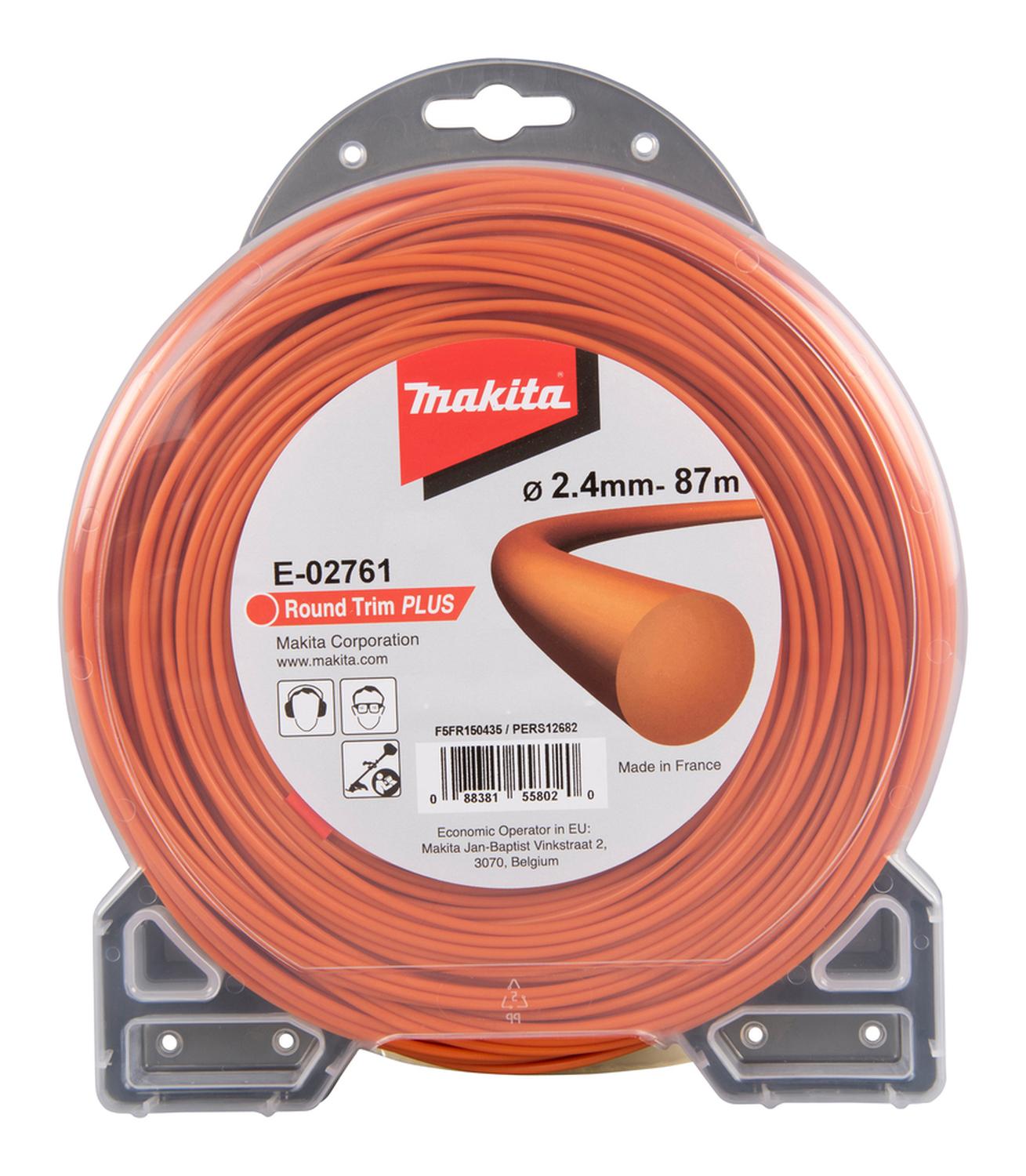 HILO MAKITA E-02761 NYLON REDONDO NARANJO 2.4 MM X 87M ORILLADORA - 1