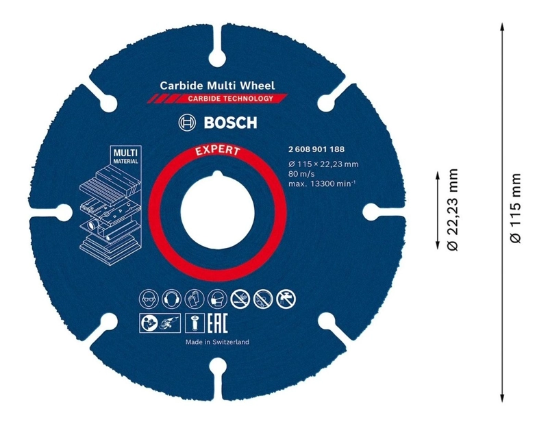 DISCO DE CORTE MULTI-WHEEL BOSCH PARA ESMERIL 115MM - 2