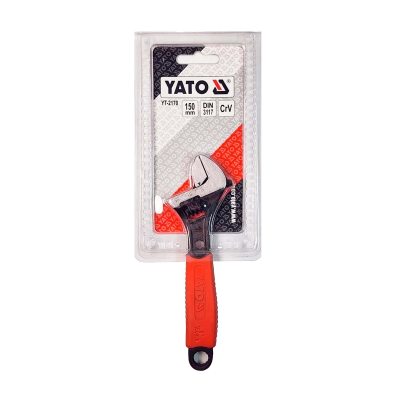 LAVE AJUSTABLE CON MANGO ERGONOMICO CRV 6'' - YATO - 1