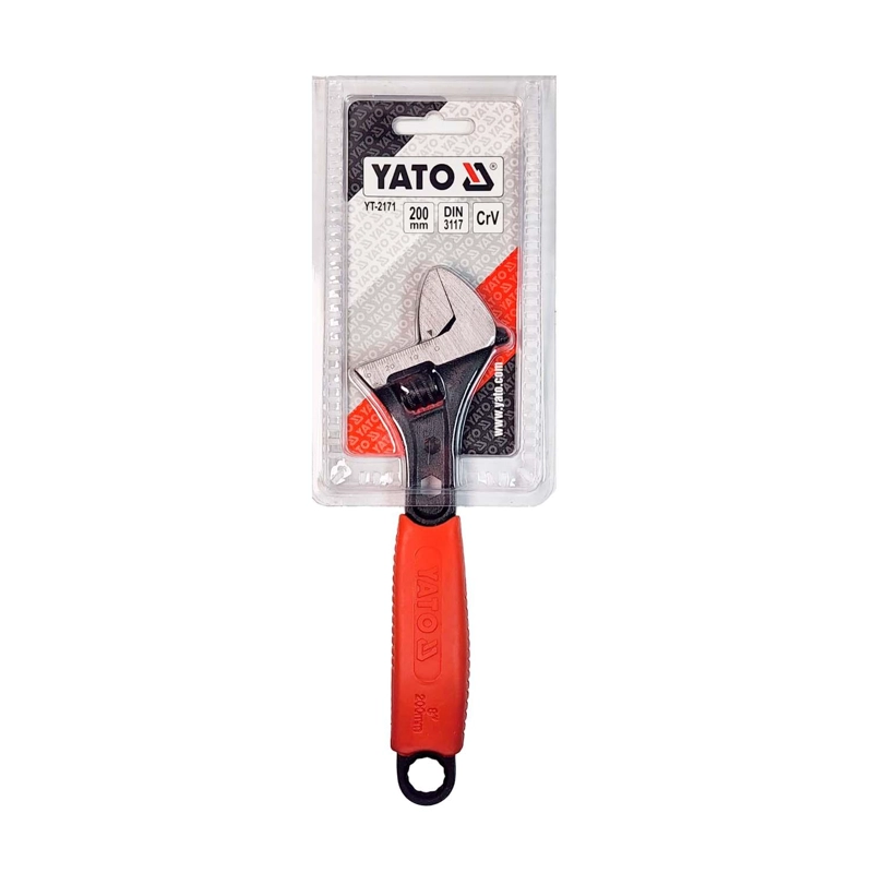 LLAVE AJUSTABLE CON MANGO ERGONOMICO CRV 8'' - YATO - 1
