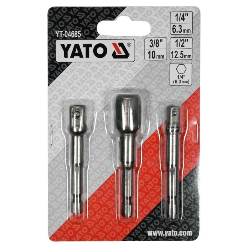 JUEGO ADAPTADORES CUADRANTE - 1/4'', 3/8'', 1/2'' (0901895) 3 PZAS - YATO - 4