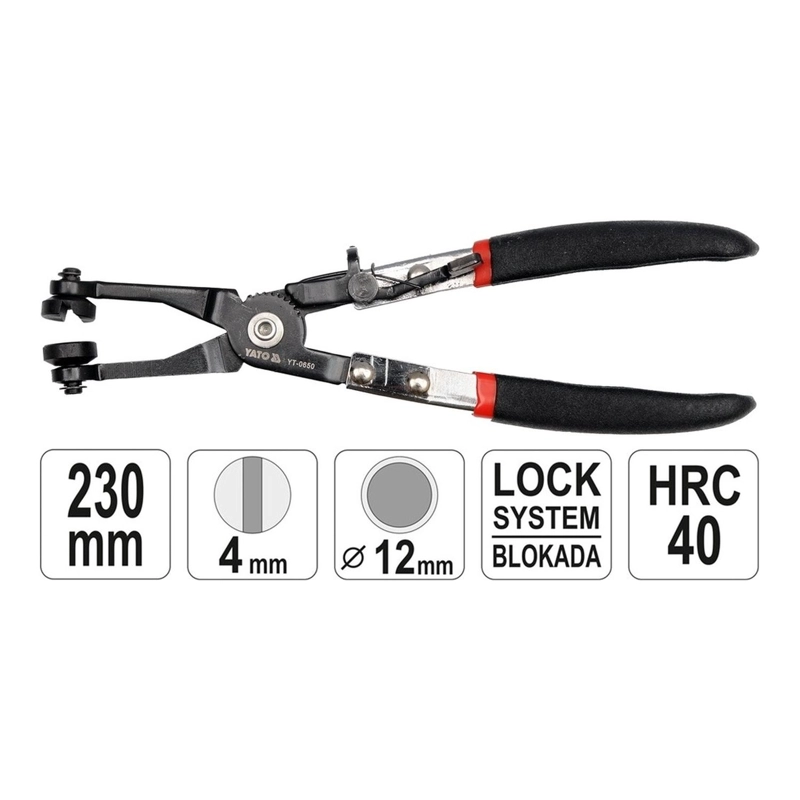 PINZA PARA ABRAZADERAS DE MANGUERA YATO YT-0650 230MM - 3