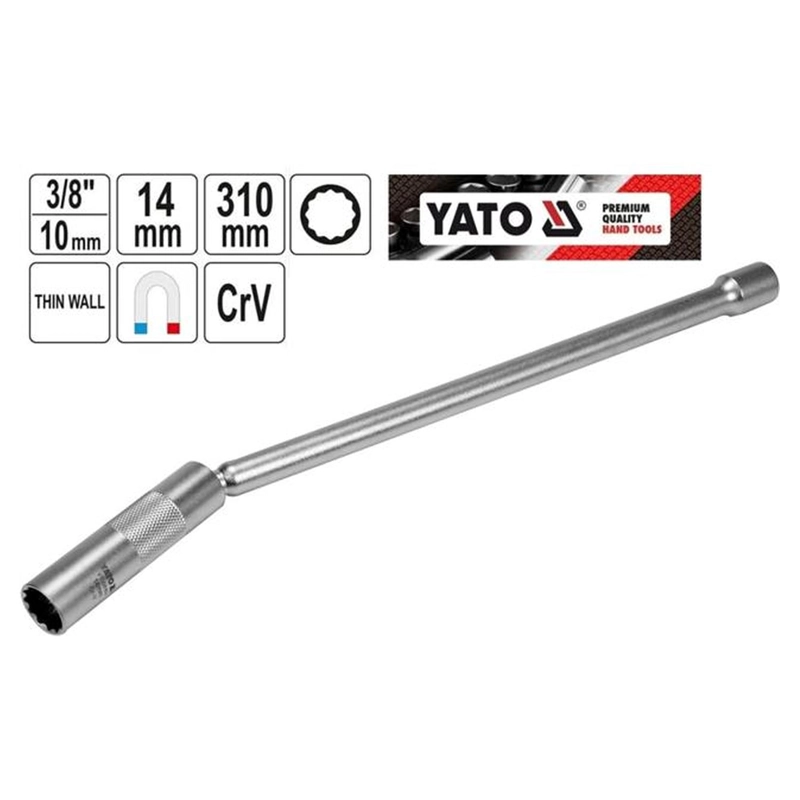 DADO BUJIA LARGO YATO YT-08163 14MM 3/8'' ARTICULADO - 4