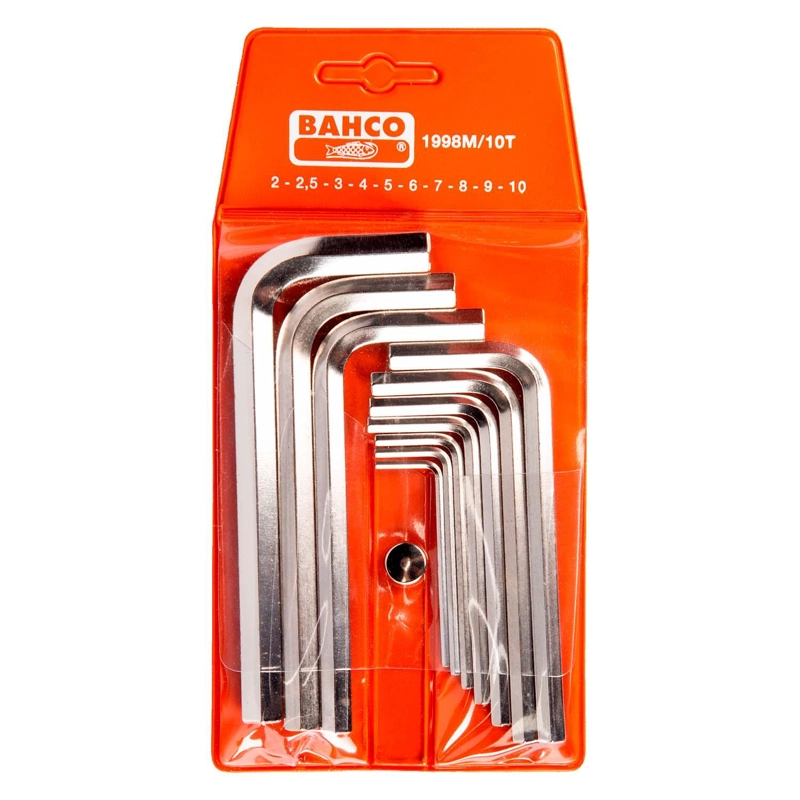 JUEGO LLAVES ALLEN BAHCO 1998M/10T 10 PZS 2-10MM NIQUELADAS - 1