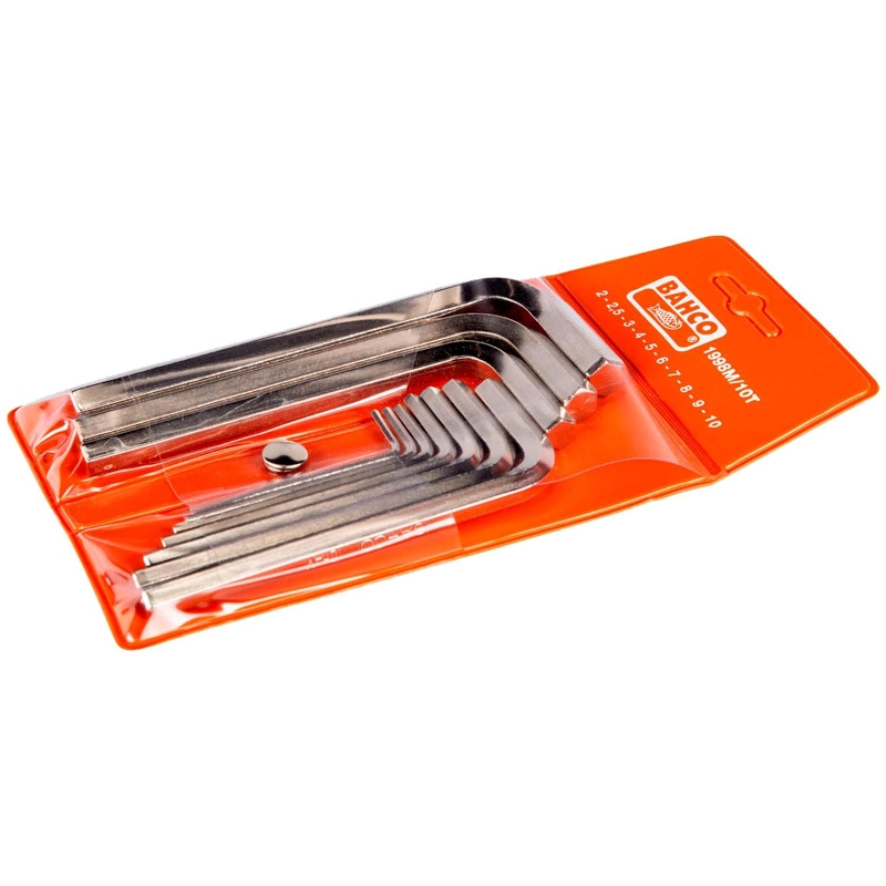 JUEGO LLAVES ALLEN BAHCO 1998M/10T 10 PZS 2-10MM NIQUELADAS - 2