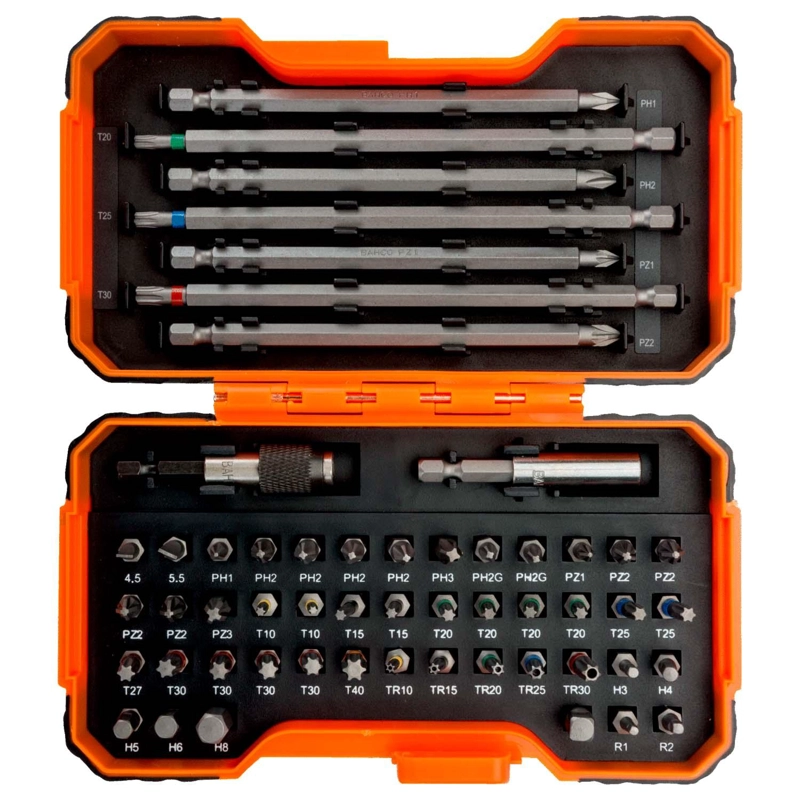 SET 54 PUNTAS BITS COLOR BAHCO 59/S54BC 1/4' MAGNE TICO - 2
