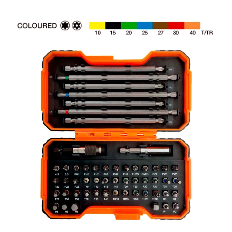 SET 54 PUNTAS BITS COLOR BAHCO 59/S54BC 1/4' MAGNE TICO - 3