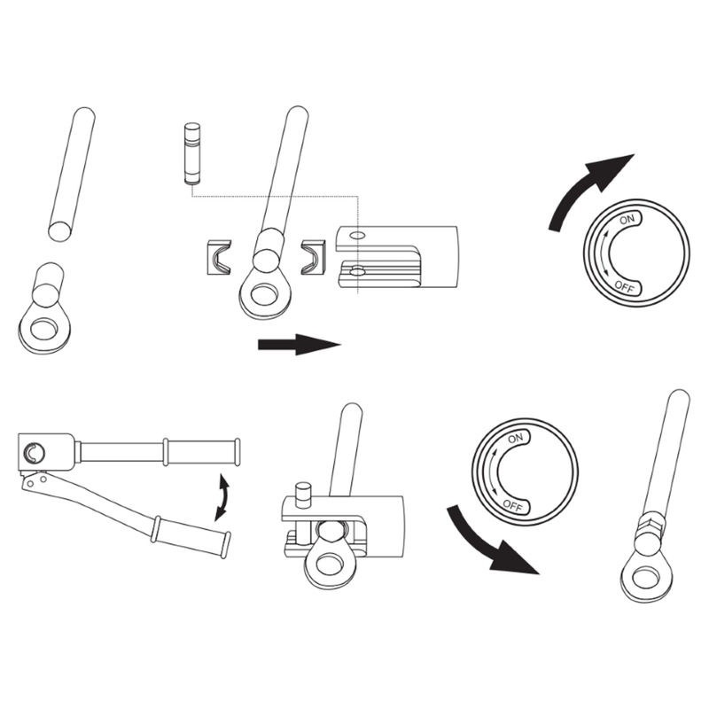 PRENSA HIDRAULICA TERMINALES YATO YT-22860 8T 10-120MM² - 4