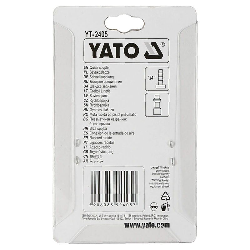 ACOPLE RAPIDO NEUMATICO YATO YT-2405 1/4' ACERO NIQUELADO - 3
