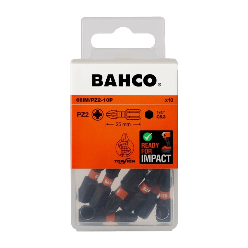 PUNTAS DE IMPACTO DE TORSION P2X25MM 10 PZAS - BAHCO - 1
