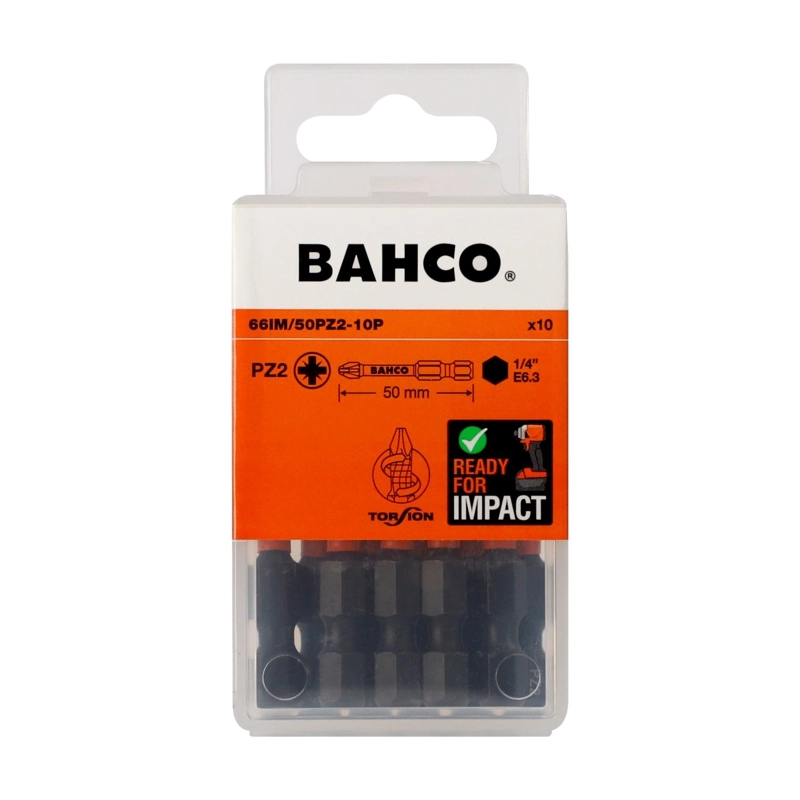 PUNTAS DE IMPACTO DE TORSION PZ2X50MM 10 PZAS - BAHCO - 1