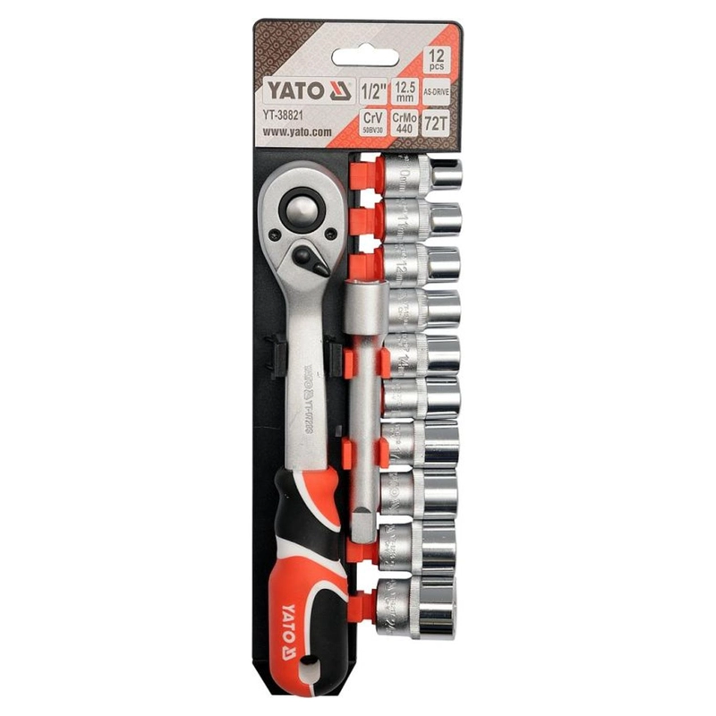 SET 12 DADOS 1/2'' YATO YT-38821 10-24MM CHICHARRA CRV - 2