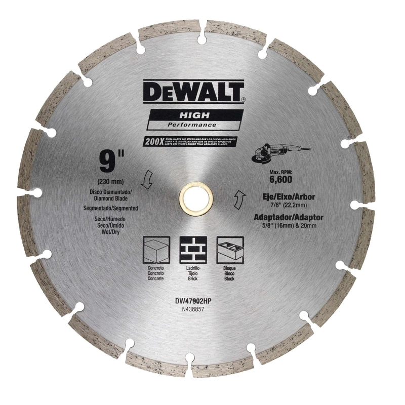 DISCO DIAMANTADO SEGMENTADO HP 9'' CONCRETO - DEWALT - 1