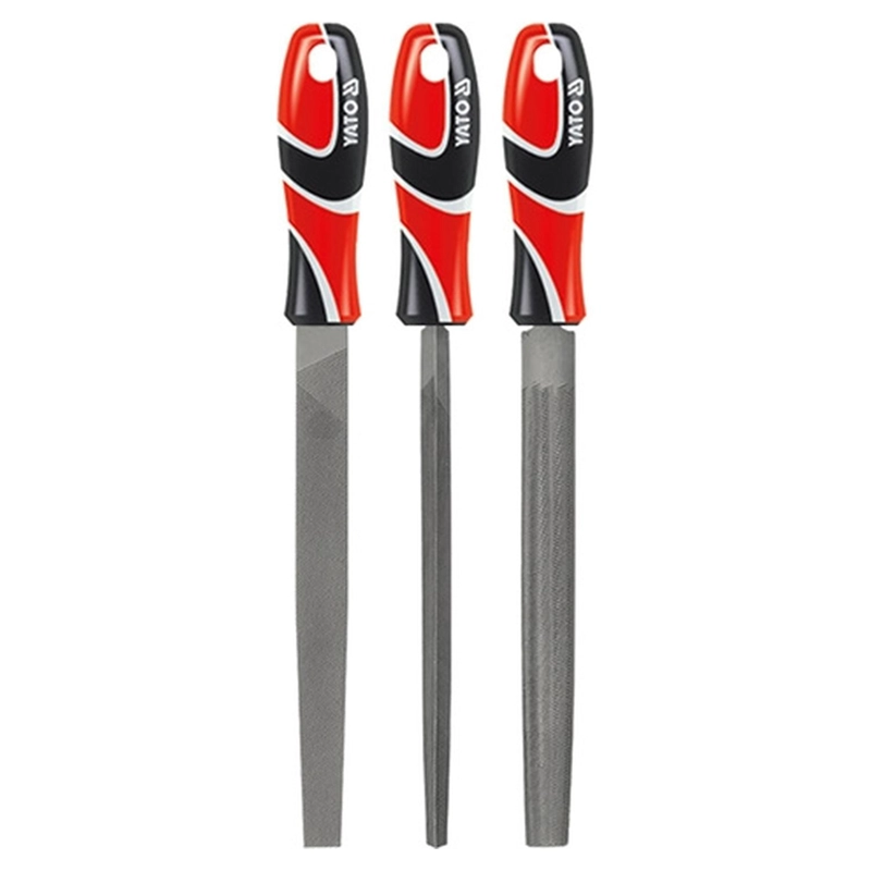 JUEGO 3 LIMAS METAL YATO YT-6237 250MM PLANA MEDIA REDONDA - 1