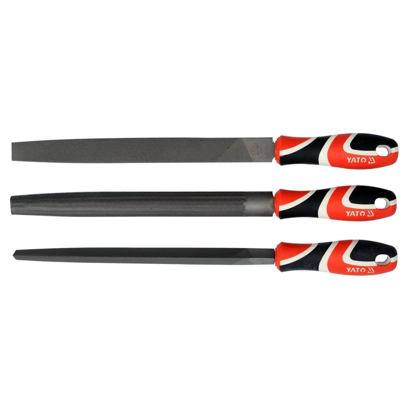 JUEGO 3 LIMAS METAL YATO YT-6237 250MM PLANA MEDIA REDONDA - 2