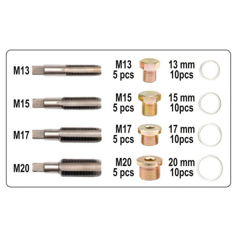 KIT REPARA ROSCA TAPON CARTER YATO YT-1757 64 PZS M13-M20 - 3
