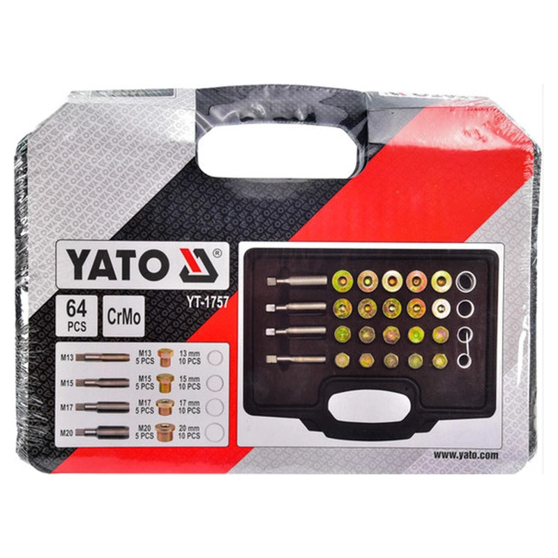 KIT REPARA ROSCA TAPON CARTER YATO YT-1757 64 PZS M13-M20 - 4