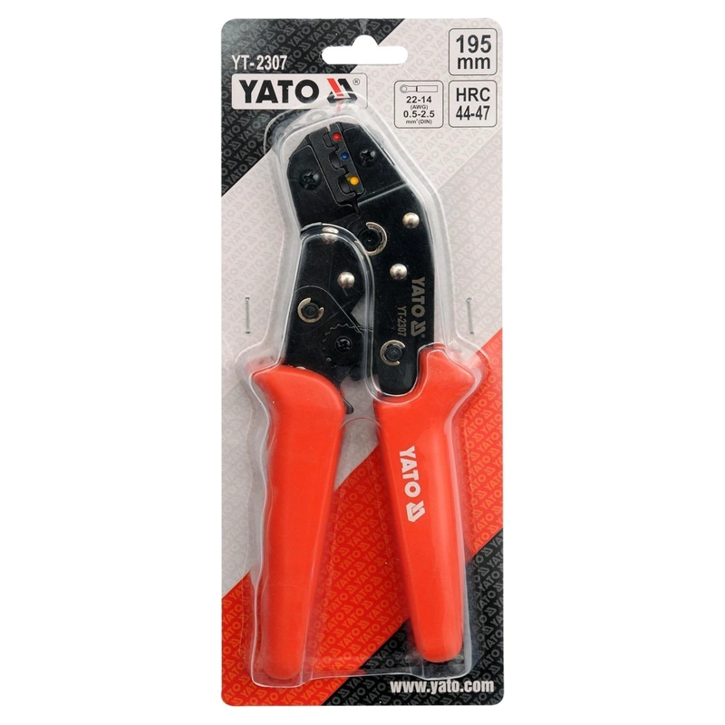 ALICATE CRIMPEADOR TERMINALES YATO YT-2307 0.5-2.5MM² 195MM - 5
