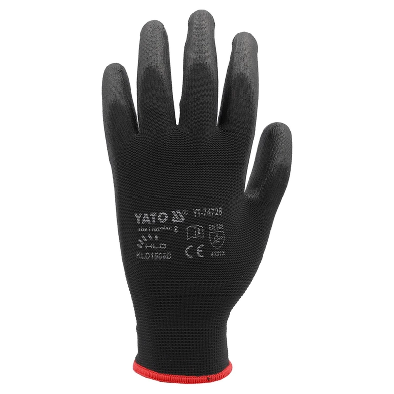 GUANTES TRABAJO NYLON PU YATO YT-74728 TALLA 8 NEGRO EN388 - 3