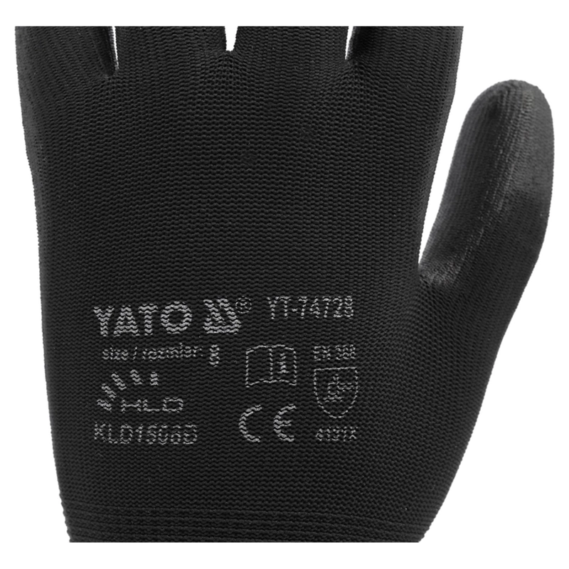 GUANTES TRABAJO NYLON PU YATO YT-74728 TALLA 8 NEGRO EN388 - 6