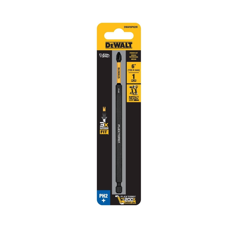 PUNTA DE ATORNILLAR FLEXTORQ PH2 - 6'' (152.4MM) - DEWALT - 3