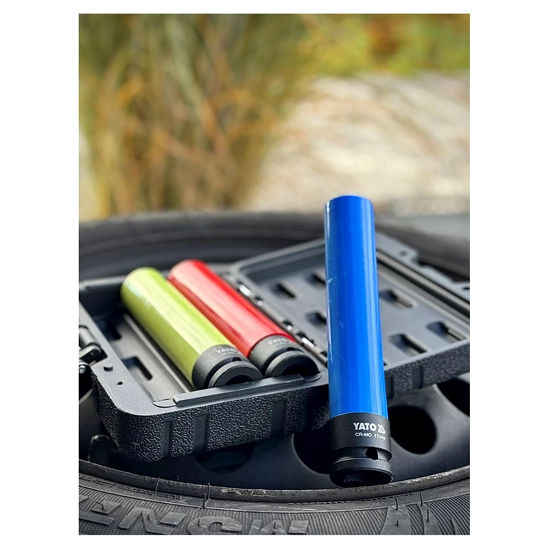 SET DADOS IMPACTO LLANTA ALUMINIO YATO 1/2' 17-21MM 3PZ LARGO - 3