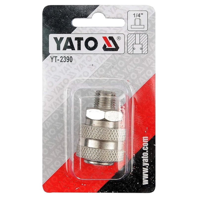 ACOPLE RAPIDO YATO HEMBRA NEUMATICO ROSCA MACHO 1/4' GRD - 2