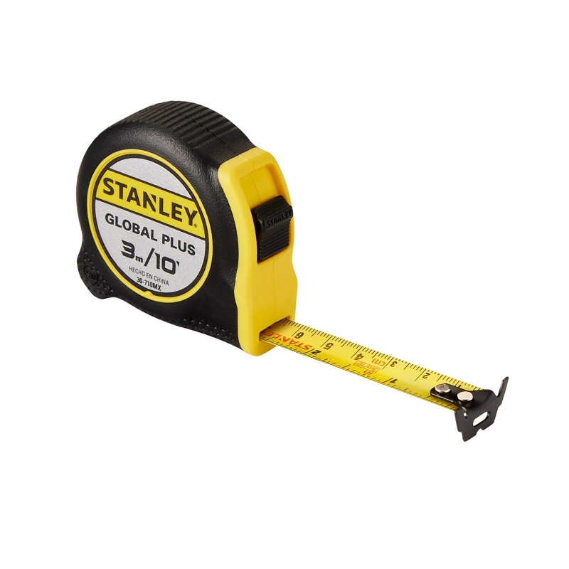 FLEXOMETRO HUINCHA STANLEY GLOBAL PLUS 3 M 10 PIES COMPACTO - 2