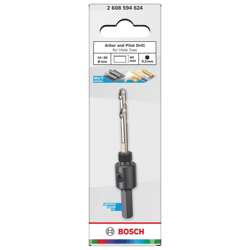 ADAPTADOR BOSCH SIERRA COPA 14-30MM HEX 9,5MM BROCA CENTRADO - 1