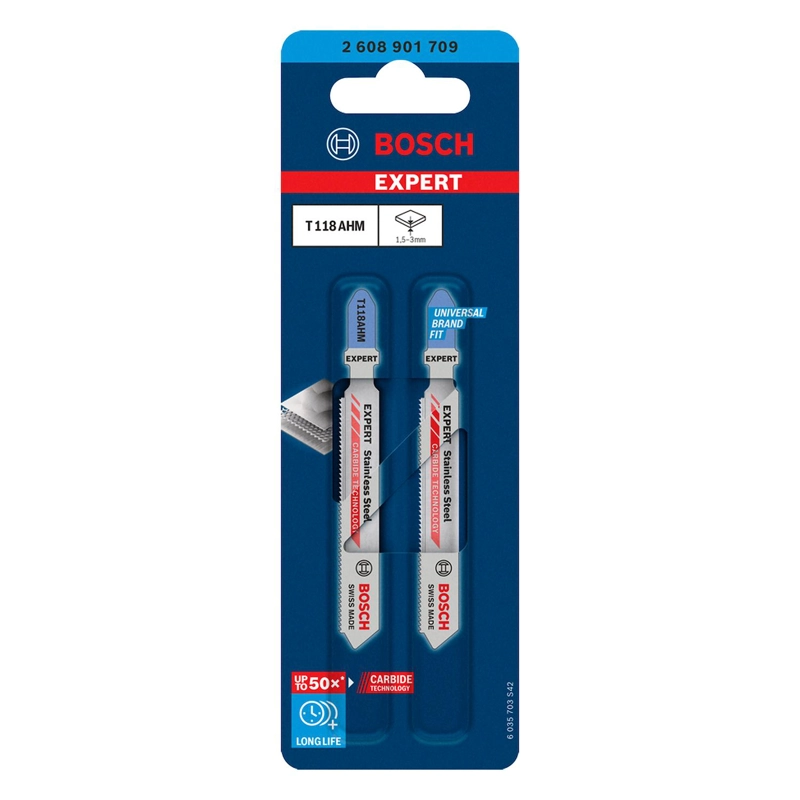 HOJA CALADORA BOSCH EXPERT T118AHM INOX METAL FINO 2 PIEZAS - 1