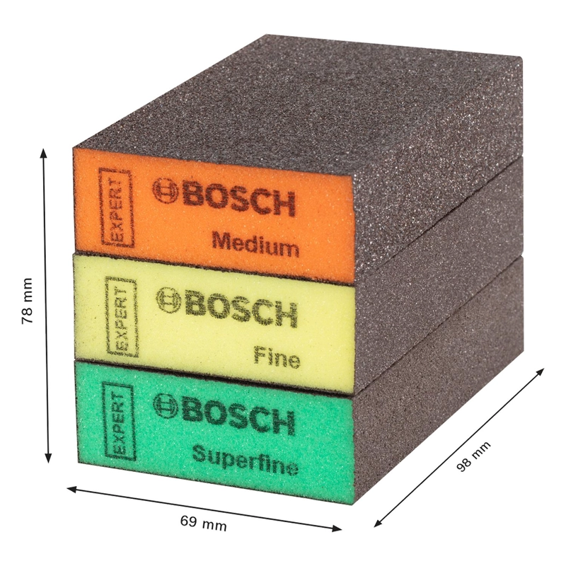 SET 3 ESPONJAS BOSCH EXPERT S471 69X97MM M/F/SF LIJA MANUAL - 3