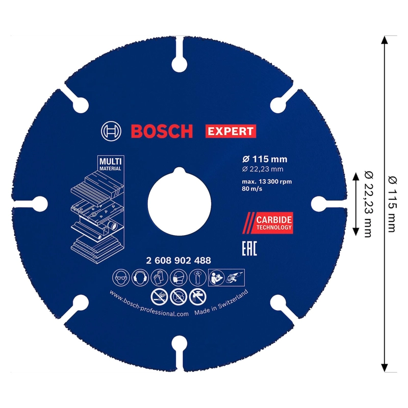 DISCO CORTE BOSCH EXPERT CARBIDE MULTI MATERIAL 115MM AMOLA - 3