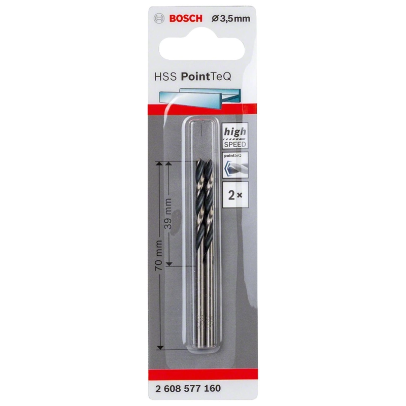 BROCA METAL BOSCH HSS POINTTEQ 3,5MM DIN 338 PACK 2 UNIDADES - 1