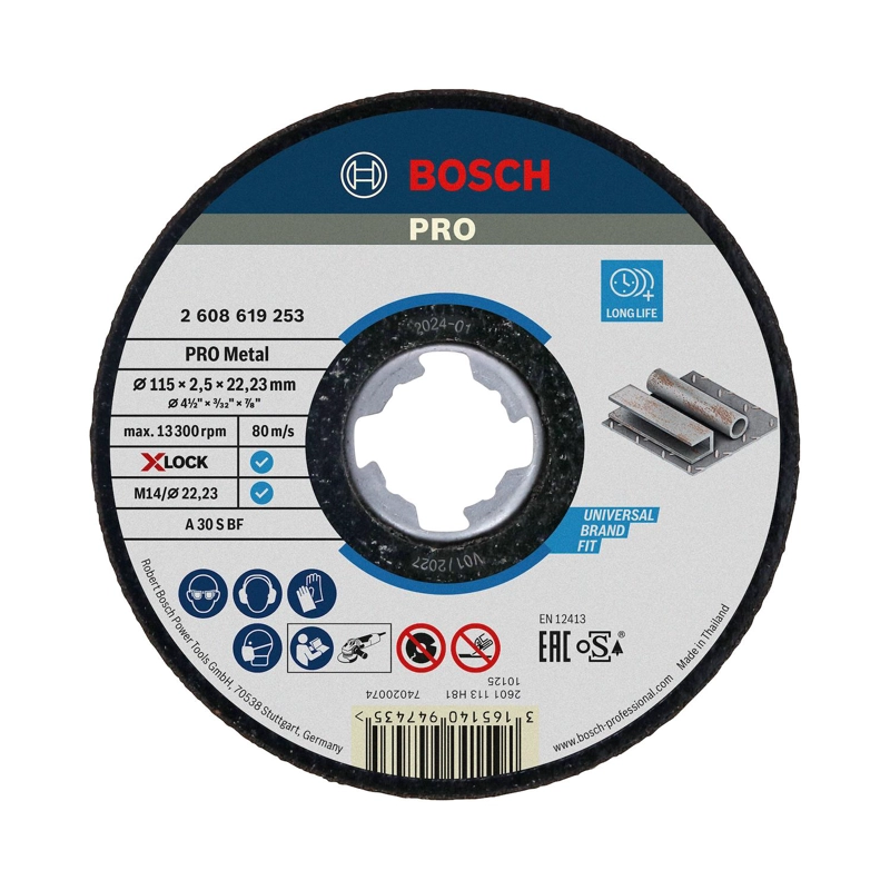 DISCO CORTE BOSCH PRO METAL X-LOCK 115X2,5MM A30 AMOLADORA - 1
