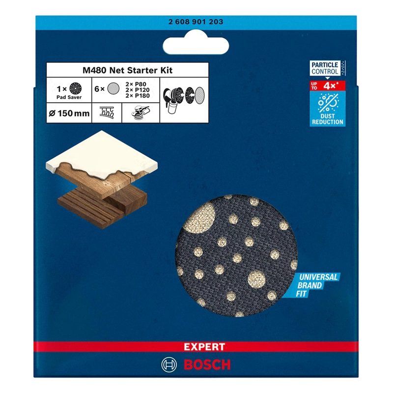 SET 7 MALLA LIJA BOSCH EXPERT M480 150MM EXCE NTRICA BAJO POLVO - 1