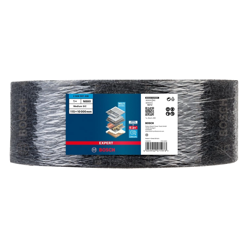 ROLLO VELLON BOSCH EXPERT N880 METAL 115MMX10M MEDIO S NEGRO - 3