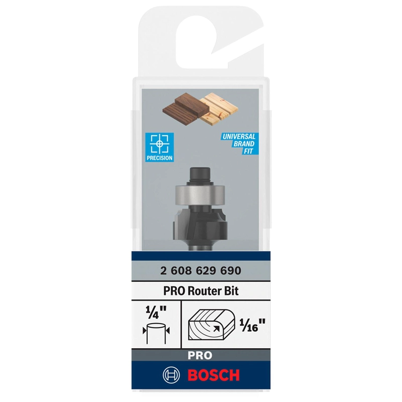 FRESA REDONDEAR PRO R1,6MM VASTAGO 1/4'' MADERA - BOSCH - 1