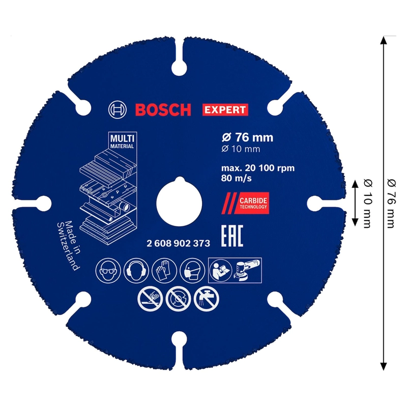 DISCO CORTE BOSCH EXPERT CARBIDE MULTI WHEEL 76MM MINIAMOLA - 3