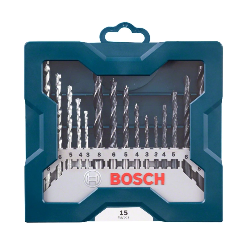 SET 15 BROCAS BOSCH MINI X-LINE METAL MADERA CONCRETO 3-8MM - 1