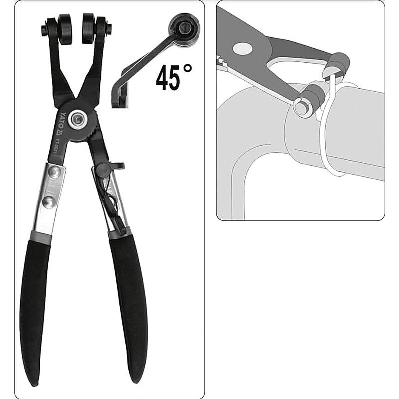 ALICATE 45° PARA ABRAZADERAS DE MANGUERA YATO YT-0651 215MM - 5