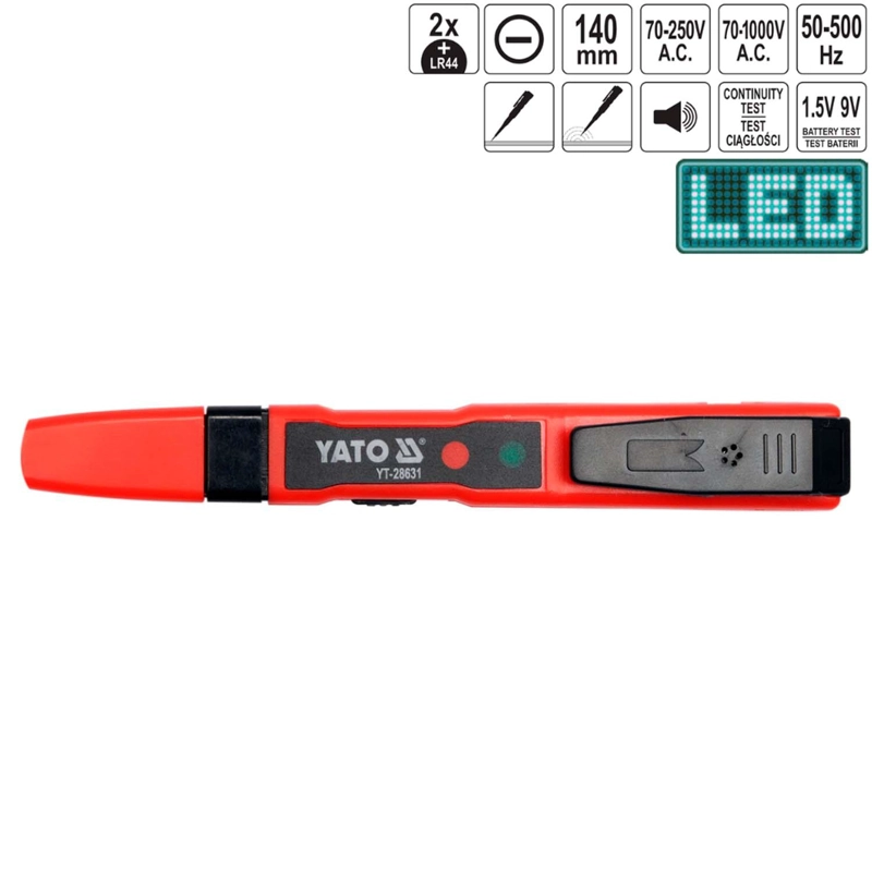PROBADOR DE VOLTAJE TIPO LAPIZ AC/DC MULTIFUNCION YATO - 3